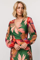 Camilla Wrap Maxi Dress | Green Multi