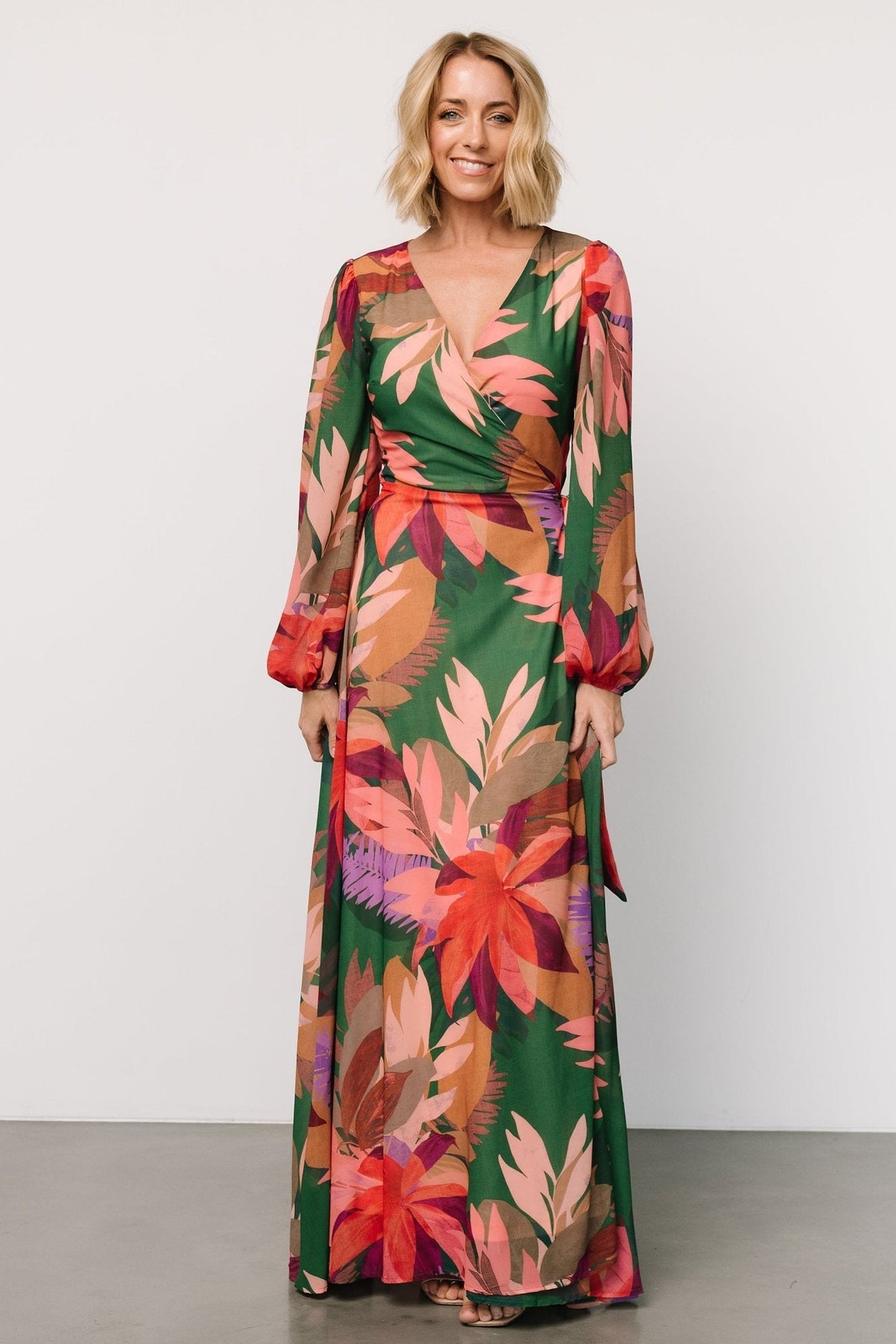 Camilla Wrap Maxi Dress | Green Multi