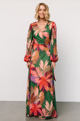 Camilla Wrap Maxi Dress | Green Multi