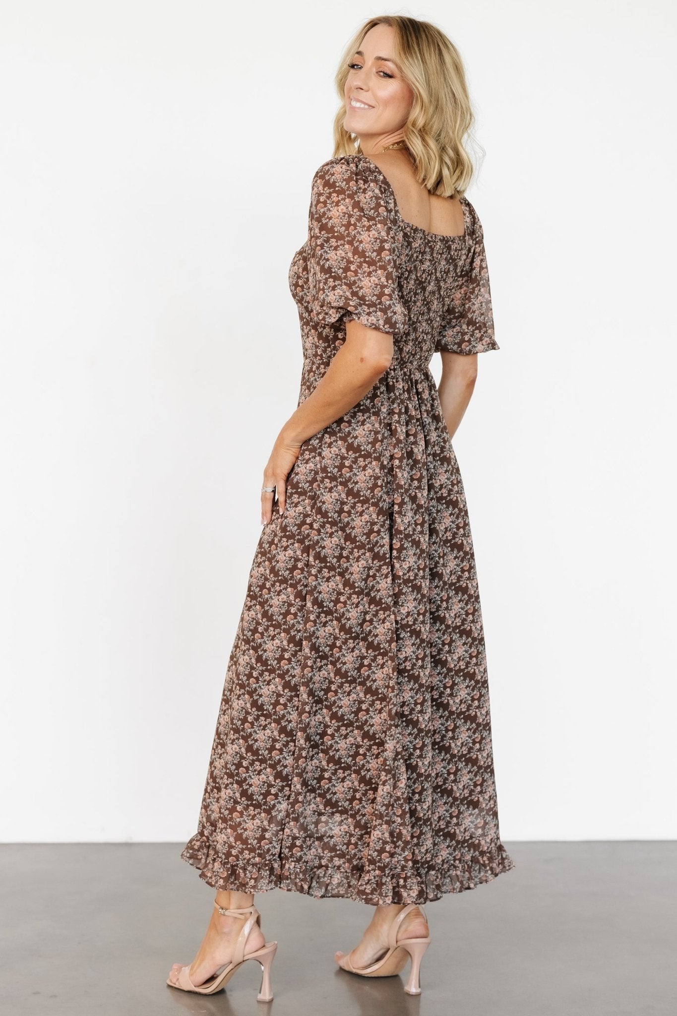 Camryn Maxi Dress | Brown Floral