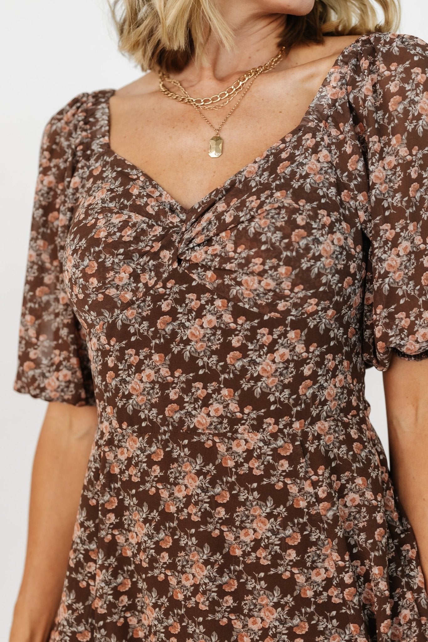 Camryn Maxi Dress | Brown Floral