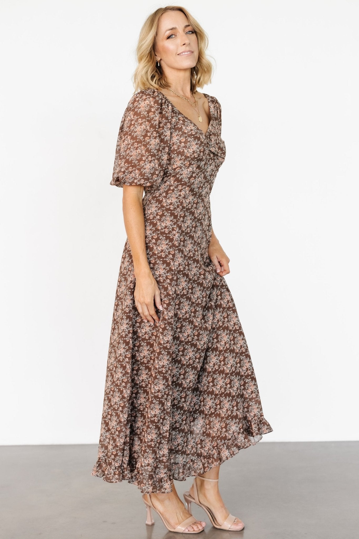 Camryn Maxi Dress | Brown Floral
