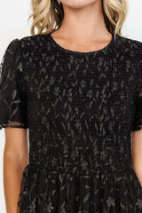 Cara Embroidered Midi Dress | Black