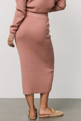 Carey Waffle Midi Skirt | Rose
