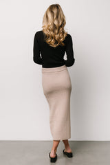 Carey Waffle Midi Skirt | Taupe
