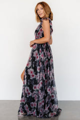 Carmine Maxi Dress | Black Floral