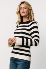 Carrie Striped Sweater | Navy + Ivory