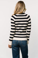 Carrie Striped Sweater | Navy + Ivory