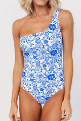 Catania One Piece | White + Cobalt Floral