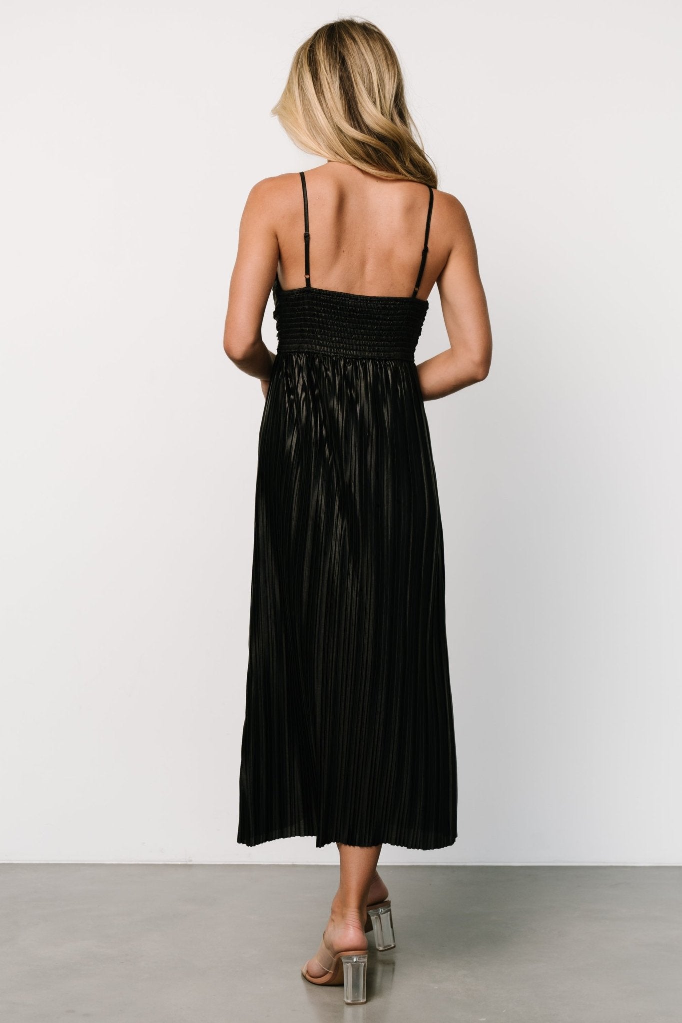 Cecilia Pleated Dress | Black