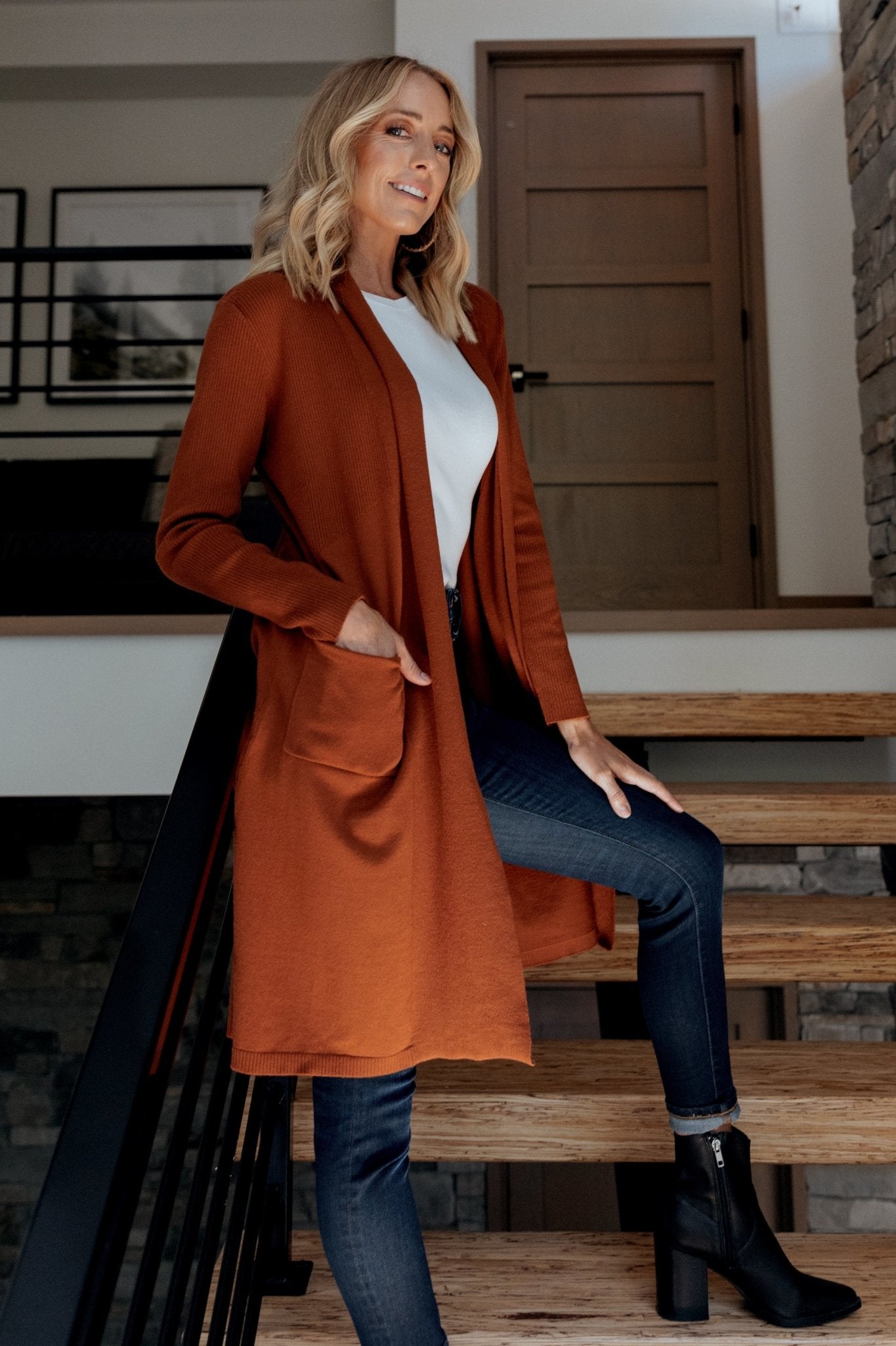 Central Park Cardigan | Rust