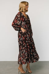 Chantae Maxi Dress | Dark Plum Print