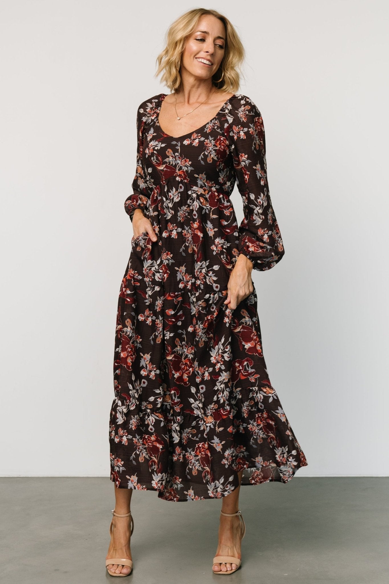 Chantae Maxi Dress | Dark Plum Print