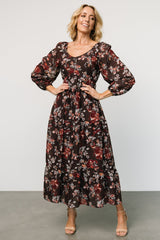Chantae Maxi Dress | Dark Plum Print