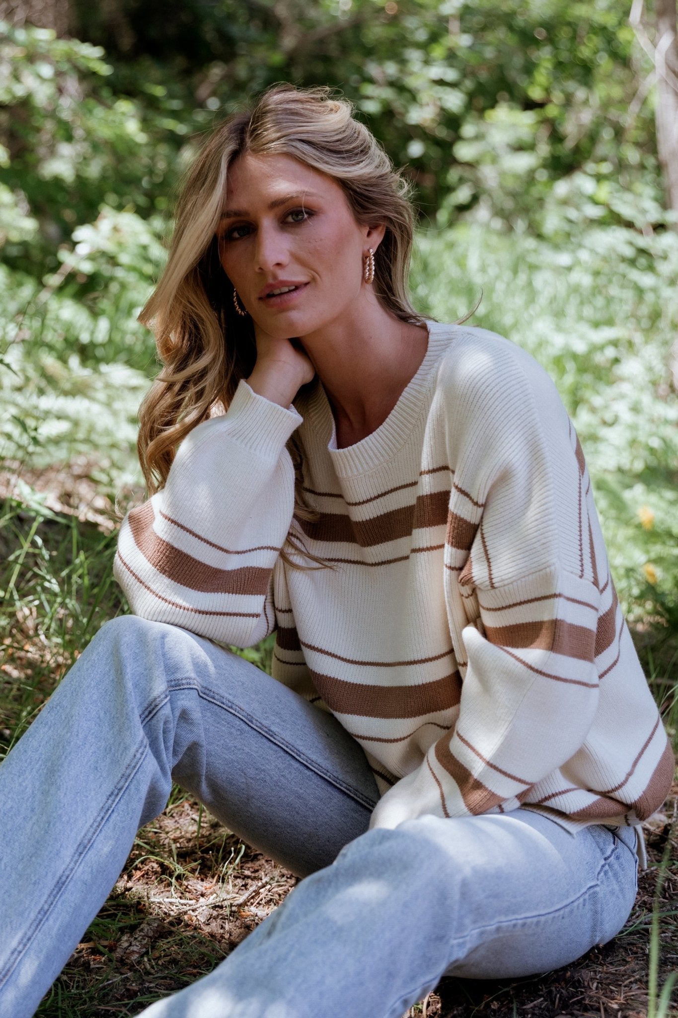 Charlie Striped Sweater | Taupe