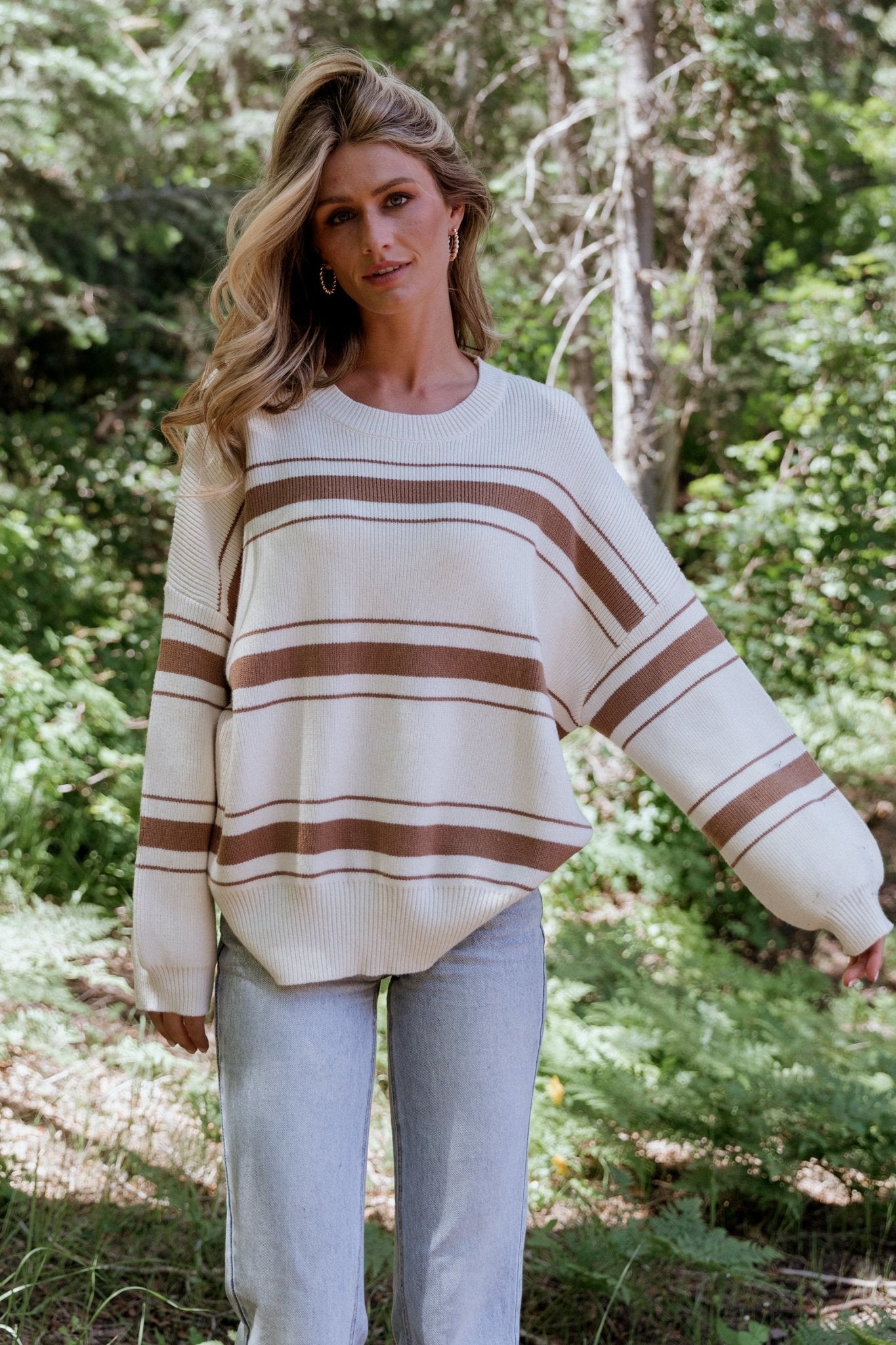 Charlie Striped Sweater | Taupe