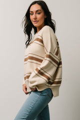 Charlie Striped Sweater | Taupe