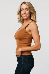 Cher Square Neck Knit Tank | Copper
