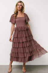 Cherise Tulle Tiered Dress | Dusty Lavender