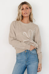 Cherish Flower Sweater | Natural
