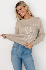 Cherish Flower Sweater | Natural