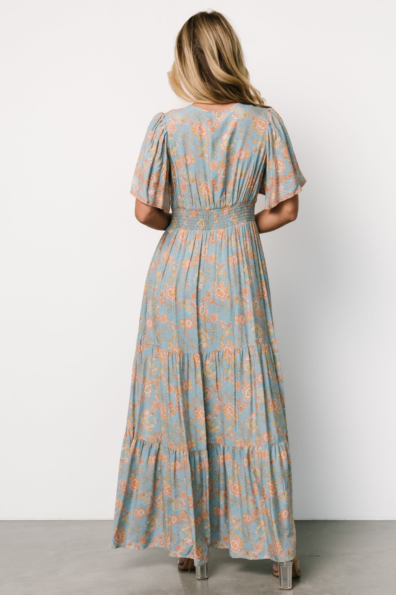 Cheryl Maxi Dress | Dusty Blue Floral