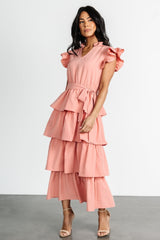 Chrysanthi Tiered Dress | Dusty Coral