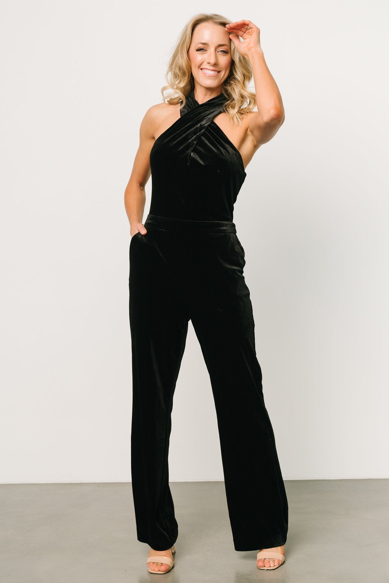 Cleopatra Velvet Jumpsuit | Black