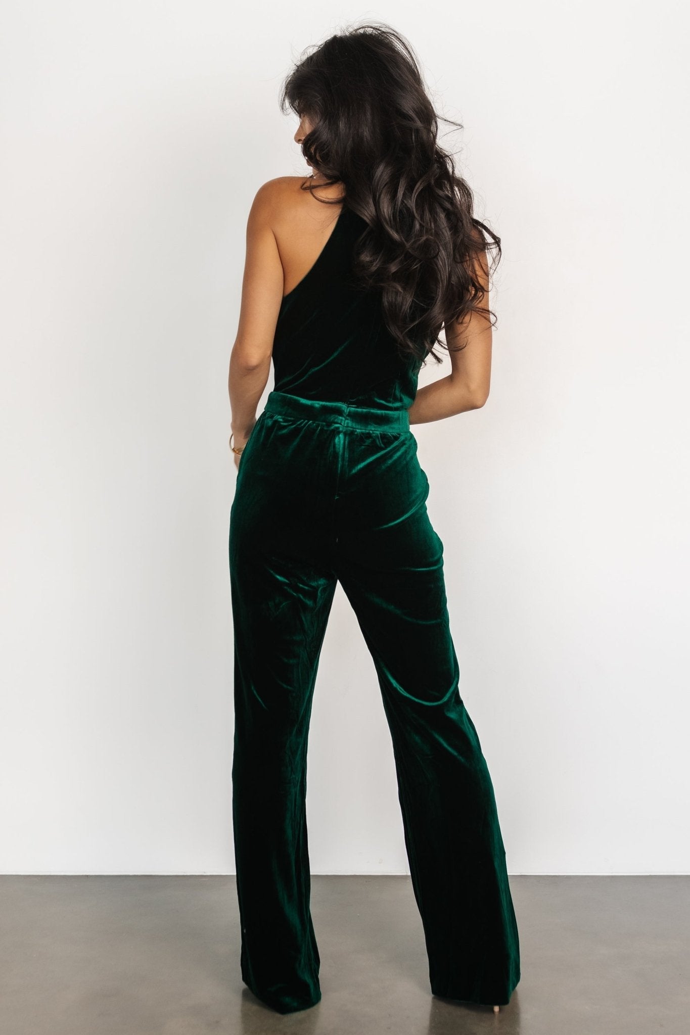 Cleopatra Velvet Jumpsuit | Dark Green