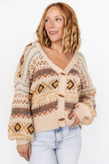 Cody Knit Cardigan | Taupe Multi