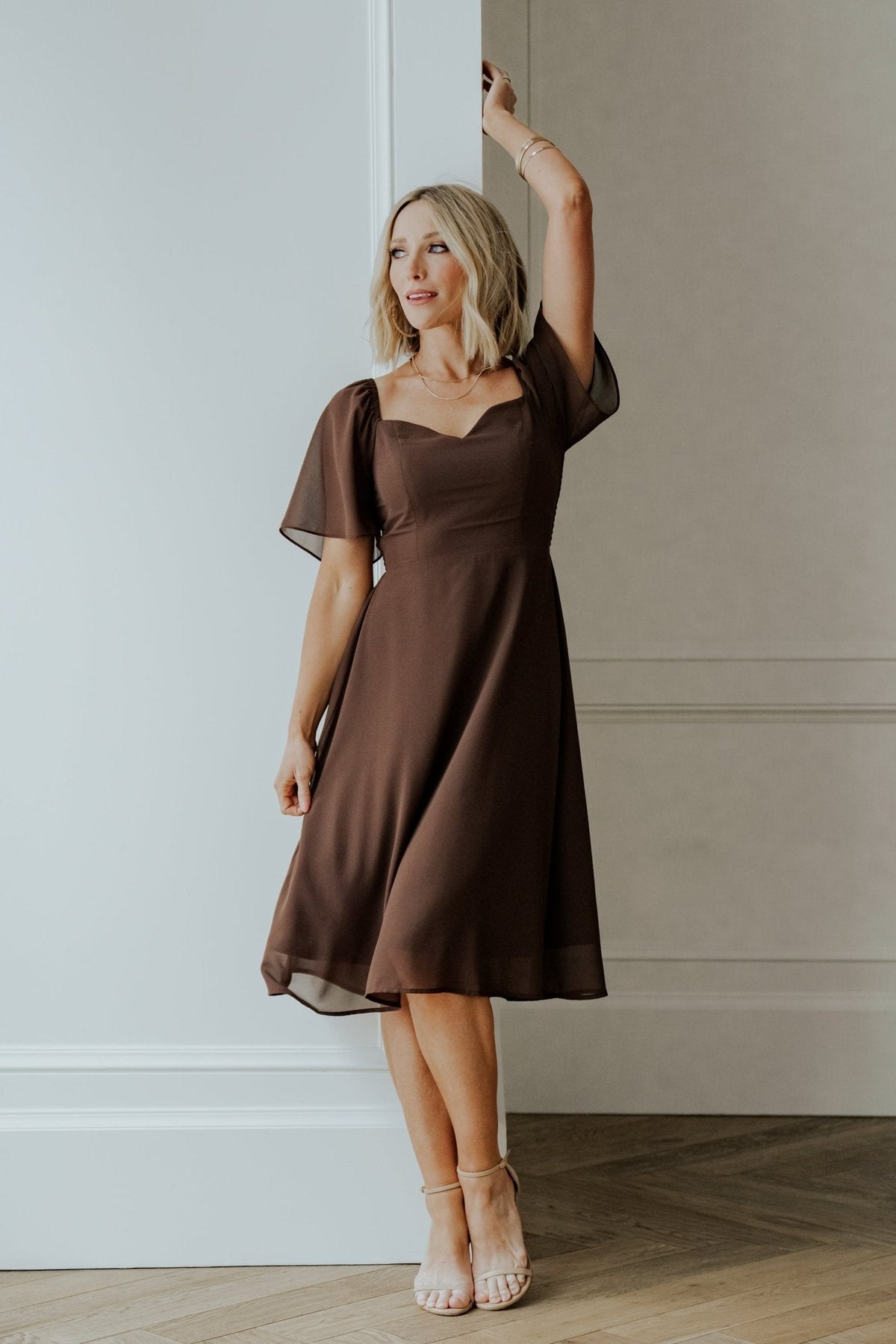 Colette Sweetheart Midi Dress | Espresso
