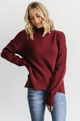 Collins Knit Sweater | Burgundy