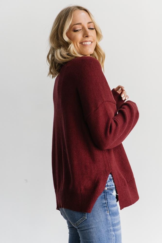Collins Knit Sweater | Burgundy