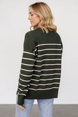 Colmar Striped Sweater | Pine + Cream