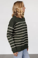 Colmar Striped Sweater | Pine + Cream