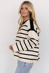 Conway Striped Sweater | Cream + Black