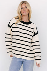 Conway Striped Sweater | Cream + Black