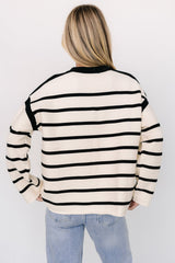 Conway Striped Sweater | Cream + Black