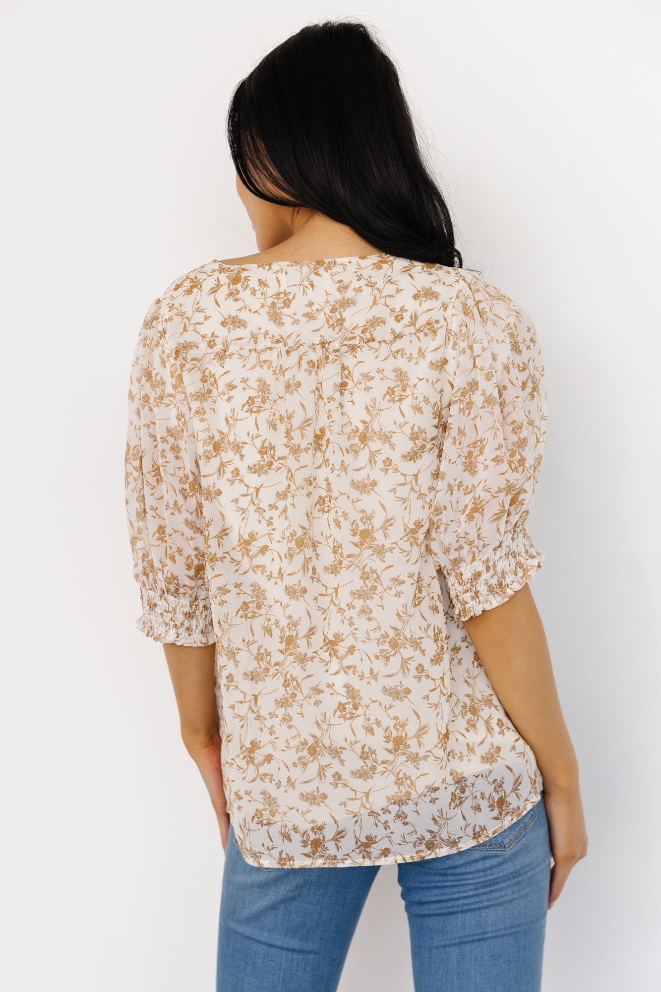 Cordova Top | Cream Multi Floral