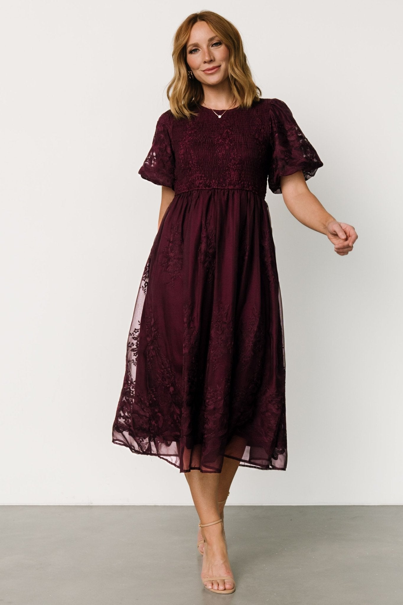 Corrine Embroidered Midi Dress | Mulberry