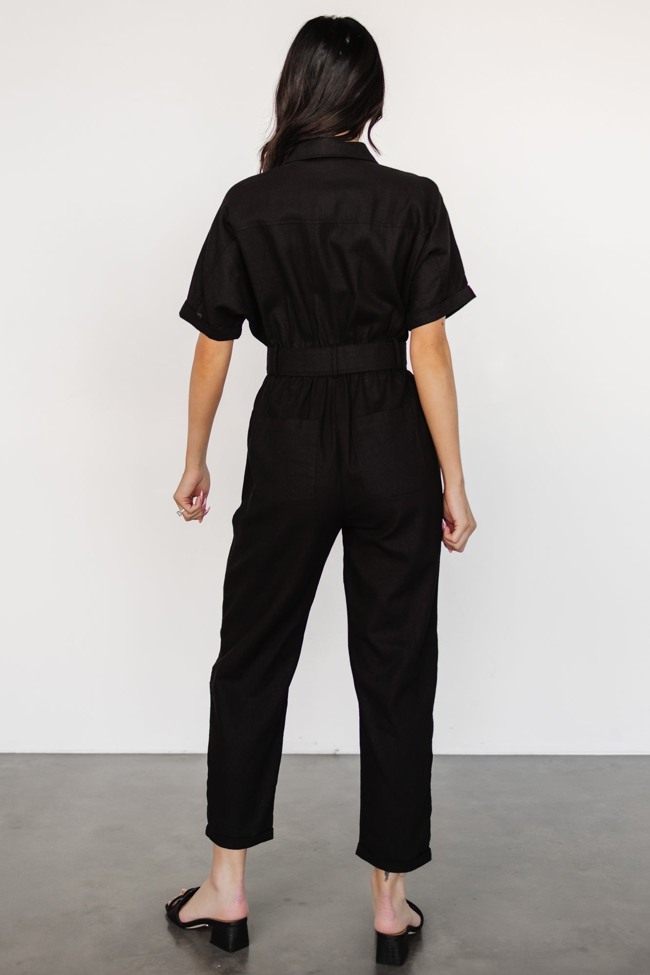 Dallas Button Up Jumpsuit | Black