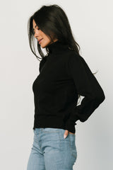 Danica Turtleneck Knit Top | Black
