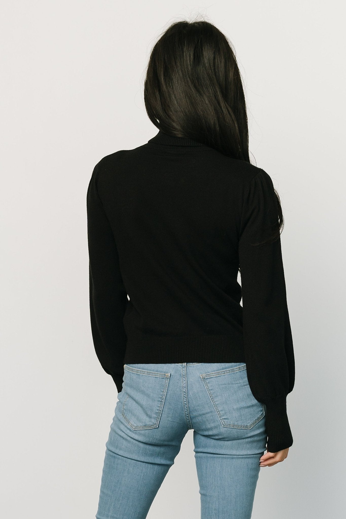 Danica Turtleneck Knit Top | Black