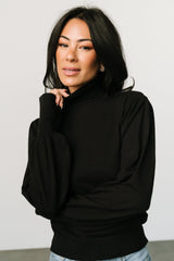 Danica Turtleneck Knit Top | Black
