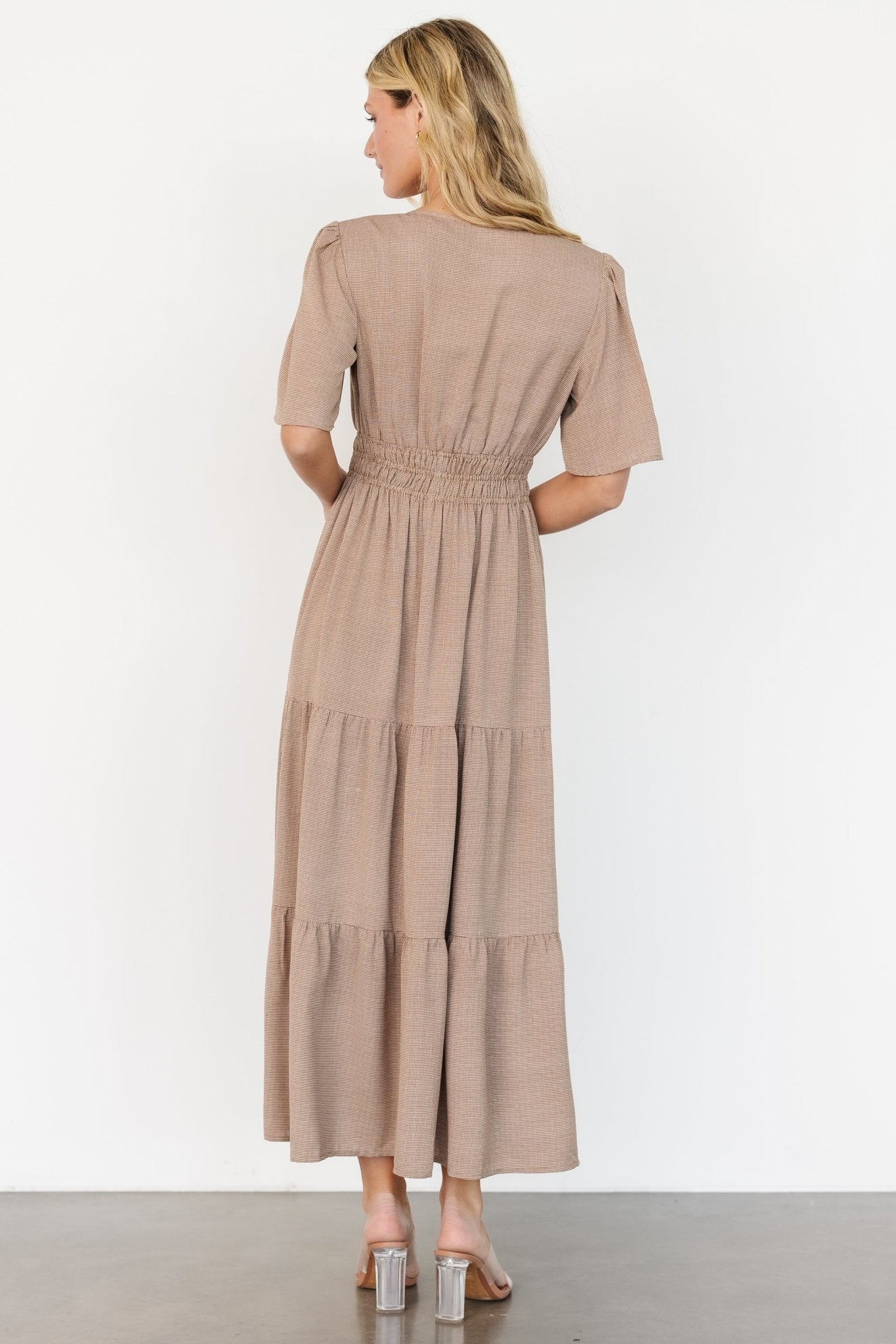 Danielle Tiered Maxi Dress | Brown Print