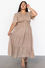 Danielle Tiered Maxi Dress | Brown Print