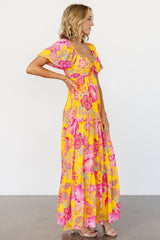 Darla Maxi Dress | Yellow + Pink Floral