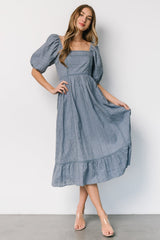 Delaney Eyelet Dress | Dusty Blue