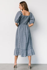 Delaney Eyelet Dress | Dusty Blue