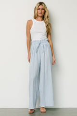 Delphi Wide Leg Pants | Blue Stripe